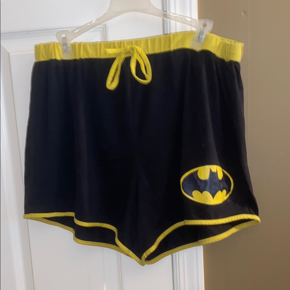 womens Black and Yellow Batman pajama Shorts